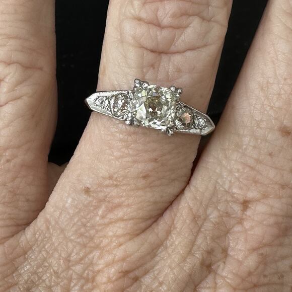 Old European Cut VS1-VS2 Diamond 14k Two Tone Gold Ring Size 8.25 - Picture 8 of 10